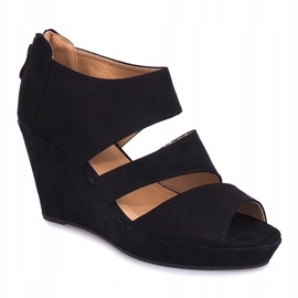 Sandalias Cuña Alpargatas J-13 Negro 2