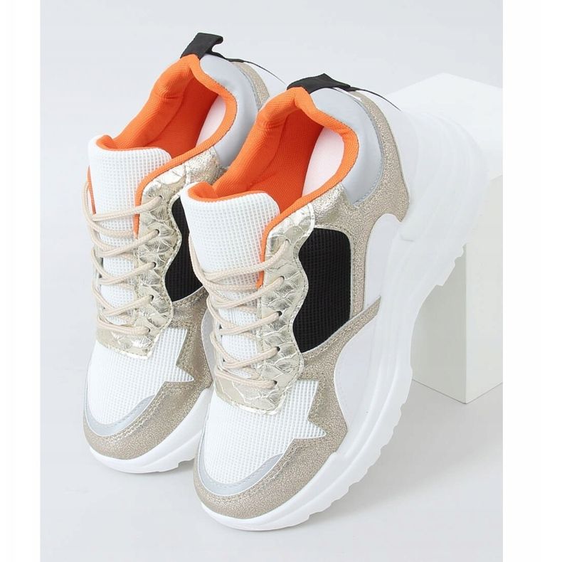 Deportivo cuña blanco y dorado 3171 Gold 1