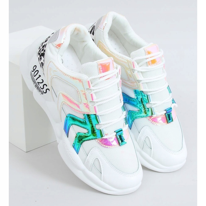 Zapatillas deportivas blancas B0-233 Amarillo blanco multicolor 1