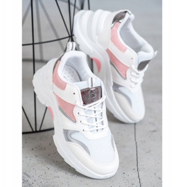 SHELOVET Zapatillas con estilo Merlin blanco rosado plata 3