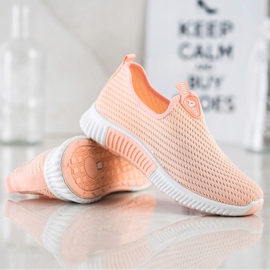 SHELOVET Cómodas zapatillas textiles naranja 1