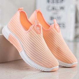 SHELOVET Cómodas zapatillas textiles naranja 2