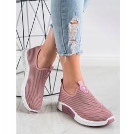 SHELOVET Cómodas zapatillas textiles rosado 4