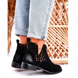 Nicole Botas Susannah negras de ante calado para mujer negro 5