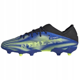 Botas de fútbol adidas Nemeziz.1 Fg Jr FY0816 blanco, negro, azul, amarillo azul 1