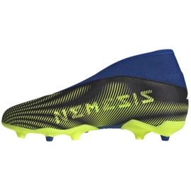 Botas de fútbol adidas Nemeziz.3 Ll Fg Jr FY0819 blanco, negro, azul, amarillo negro 1