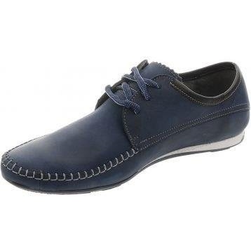 Lemar Mocasines de hombre con cordones 872 azul marino 1