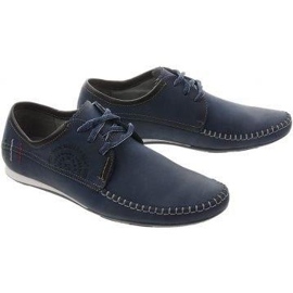 Lemar Mocasines de hombre con cordones 872 azul marino 2