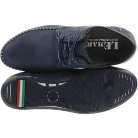 Lemar Mocasines de hombre con cordones 872 azul marino 4
