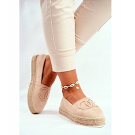PS1 Alpargatas De Mujer Con Plataforma De Paja Beige Febi 3