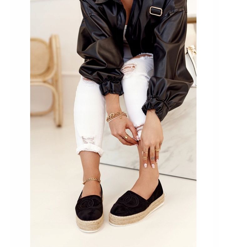 PS1 Alpargatas De Mujer Con Plataforma De Paja Negro Febi 1 PS1 Alpargatas De Mujer Con Plataforma De Paja Negro Febi 1