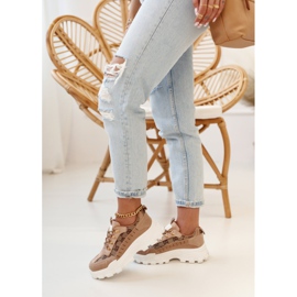 Zapatillas de mujer con suela masiva Khaki Daydreamer beige marrón dorado 5