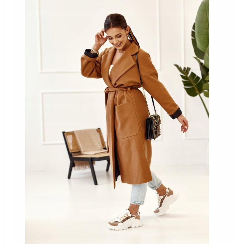 Zapatillas de mujer en una suela masiva White Daydreamer beige blanco marrón dorado 2