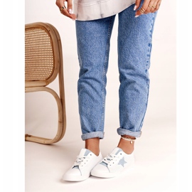 Zapatillas de Mujer en Piel con una Estrella Big Star DD274692 Blanco-Azul 12