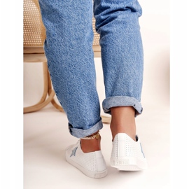 Zapatillas de Mujer en Piel con una Estrella Big Star DD274692 Blanco-Azul 7