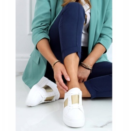 Zapatillas de suela alta blanco y dorado LA133P Gold 2