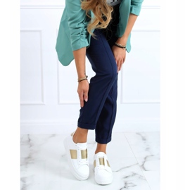 Zapatillas de suela alta blanco y dorado LA133P Gold 1