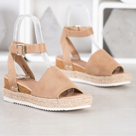 Kylie Sandalias con cuña en beige marrón 1