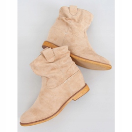 Botas beige con cuña oculta B0-515 Caqui 3