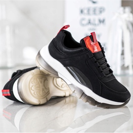 SHELOVET Zapatillas de cuero ecológico negras negro 3