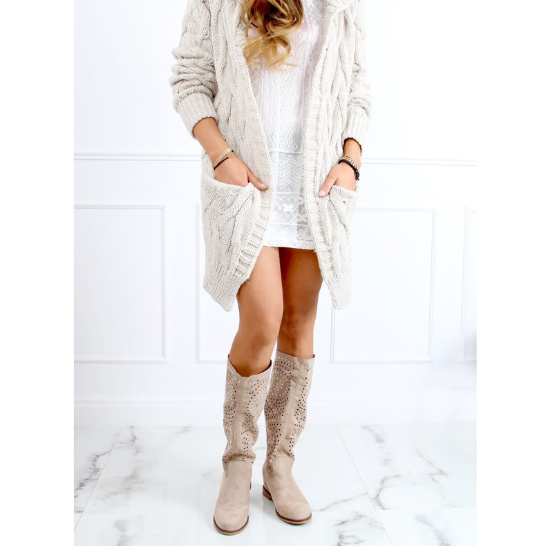 Botines calados cuña oculta beige ST-56P Beige 2