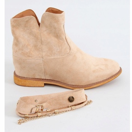 Beige Botas de cuña ocultas B0-516 Caqui 4