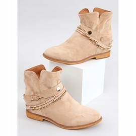 Beige Botas de cuña ocultas B0-516 Caqui 3