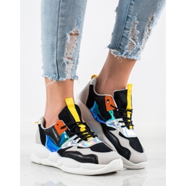 Bestelle Zapatillas en la plataforma de moda negro gris multicolor 3