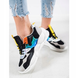 Bestelle Zapatillas en la plataforma de moda negro gris multicolor 4