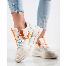 Bestelle Zapatillas en la plataforma de moda beige naranja 2