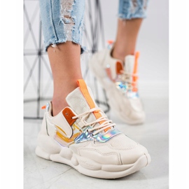 Bestelle Zapatillas en la plataforma de moda beige naranja 3