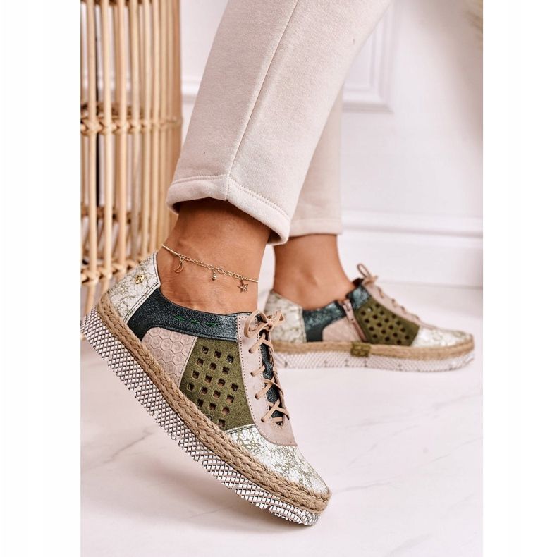 Zapatos brogues de mujer Maciejka Leather Green 03339-09 verde 2