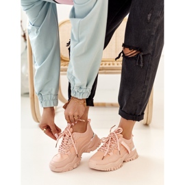 PS1 Zapatillas de mujer con suela maciza Rosa gruesa 1