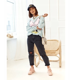 PS1 Zapatillas de mujer con suela maciza Rosa gruesa 2