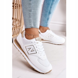 Calzado deportivo de mujer Sneakers Blanco y Dorado Last Minute 2