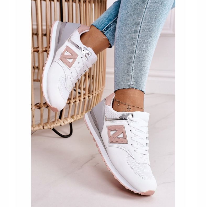 Calzado deportivo de mujer Sneakers Blanco y Rosa Last Minute rosado gris 1