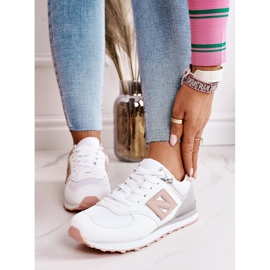 Calzado deportivo de mujer Sneakers Blanco y Rosa Last Minute rosado gris 3