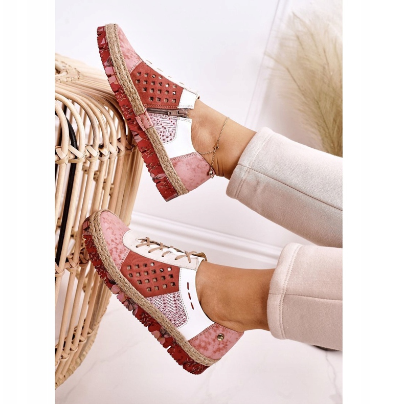 Zapato piel mujer Maciejka Coral 03339-43 blanco rojo rosa multicolor 2