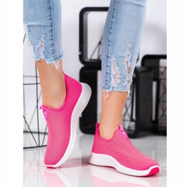 SHELOVET Cómodas zapatillas textiles rosado 2