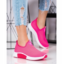 SHELOVET Cómodas zapatillas textiles rosado 3