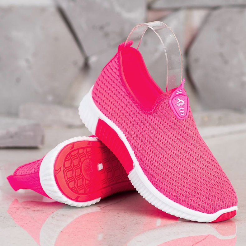 SHELOVET Cómodas zapatillas textiles rosado 1