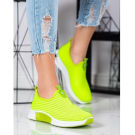 SHELOVET Cómodas zapatillas textiles verde 1