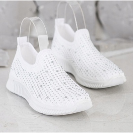SHELOVET Slipons con cristales blanco 3