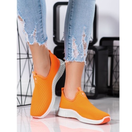 SHELOVET Cómodas zapatillas textiles naranja 4