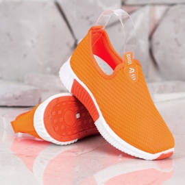 SHELOVET Cómodas zapatillas textiles naranja 2