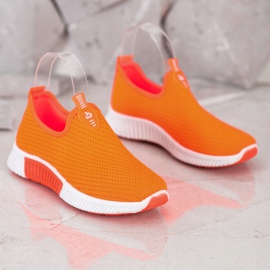 SHELOVET Cómodas zapatillas textiles naranja 3