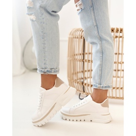 PS1 Zapatillas De Mujer En La Plataforma Blanca Y Beige Riri blanco 1