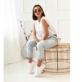 PS1 Zapatillas De Mujer En La Plataforma Blanca Y Beige Riri blanco 3