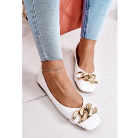 PS1 Bailarinas Acolchadas Elegantes Con Cadena Coco Blanca blanco 4