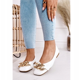 PS1 Bailarinas Acolchadas Elegantes Con Cadena Coco Blanca blanco 5